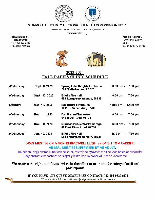 Rabies Clinic Schedule Fall 2023 24 2picture